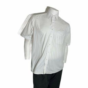 Club Room Mens Large Short Sleeve Button Up White